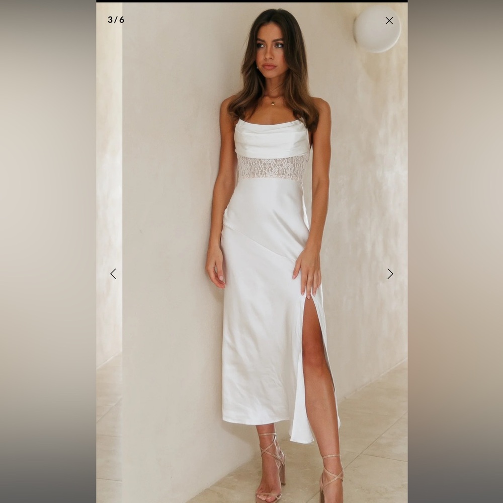Sipping Waterfalls Satin Midj Dress